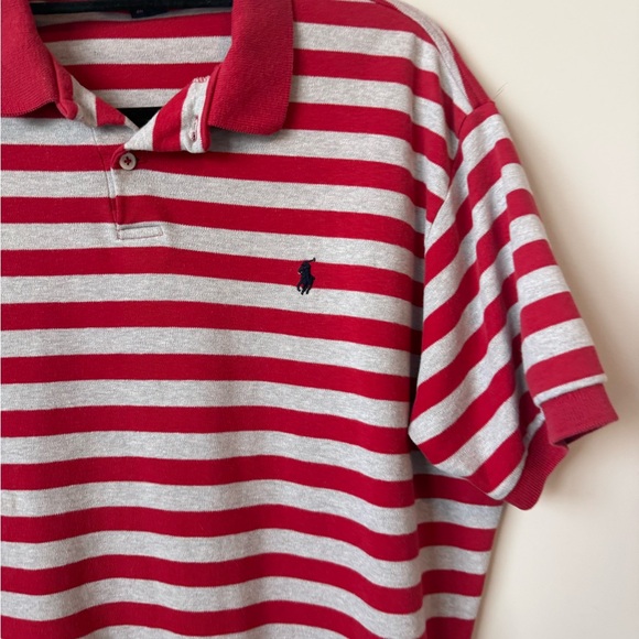 Polo by Ralph Lauren Red and White Striped polo Shirt size large men’s - Picture 3 of 7